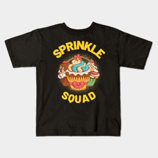 Sprinkle Squad Cool Cupcakes Lover Matching Birthday Party Kids T-Shirt